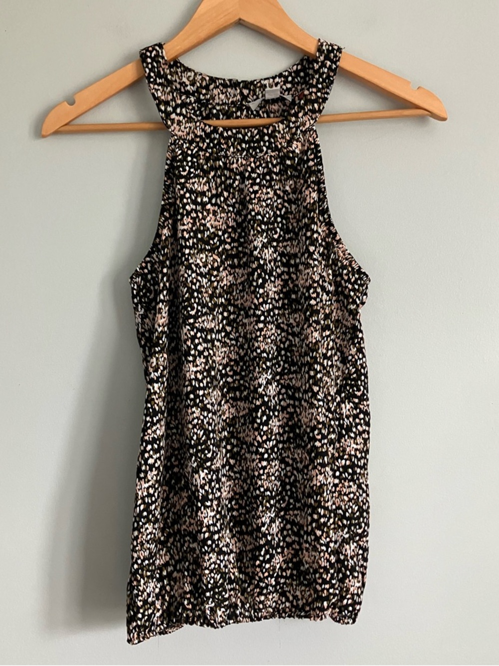 ALLISON JOY EVEREVE Black Patterned High Neck Tank Blouse Size S NWT